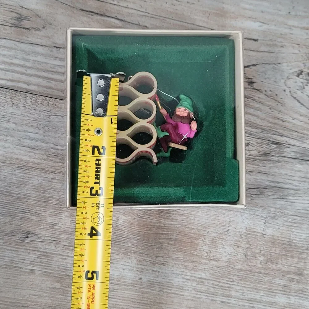 Vintage Hallmark Christmas Ornaments Ribbon Candy Peeking Elf Keepsake FLAWED